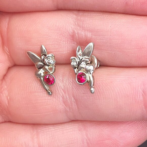 Vintage Disney Parks Tinkerbell July Birthstone Earrings - Picture 3 of 3